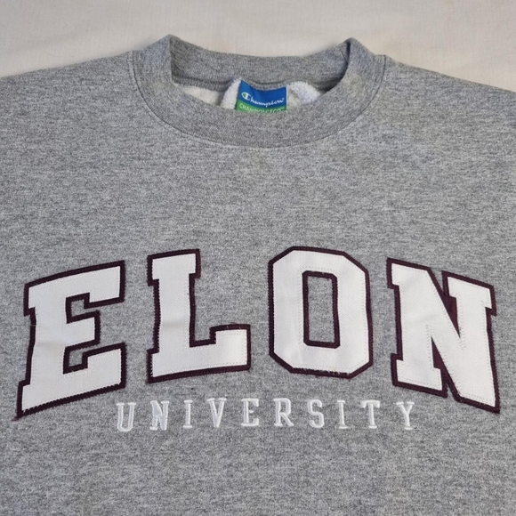 Champion Sweatshirt USA Elon University Sweater Grey Pullover Mens Size Medium. - Picture 3 of 7